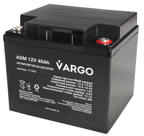 Аккумулятор VARGO 12V40AH (V-117552) 117552 фото