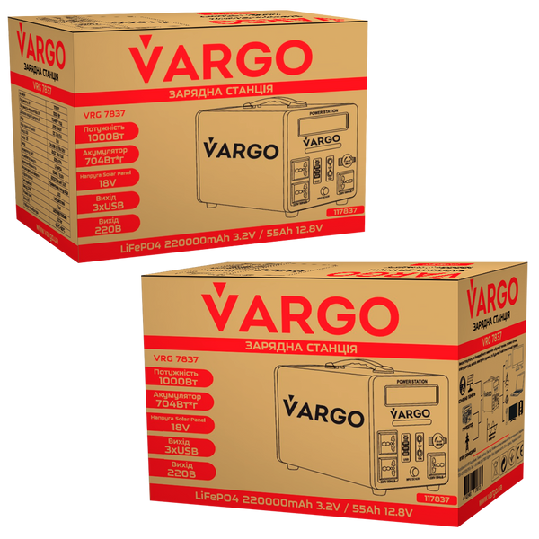 Зарядна станція VARGO VRG7837 1000Вт / 704Вт*год / 220000mAh 117837 фото