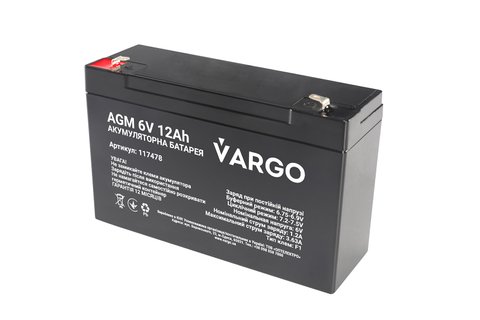 Акумулятор VARGO 6V12AH (V-117478) 117478 фото